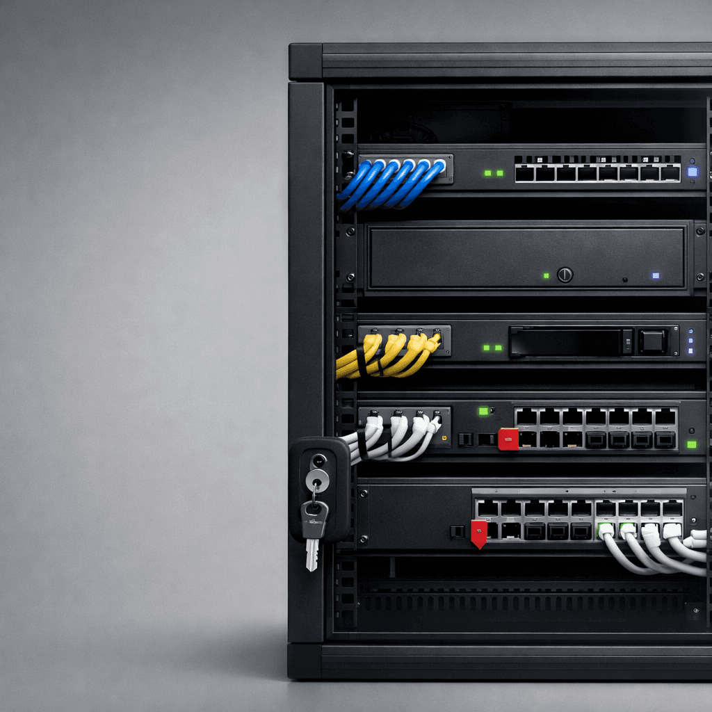 Beveiligde netwerkcomponenten in rackomgeving