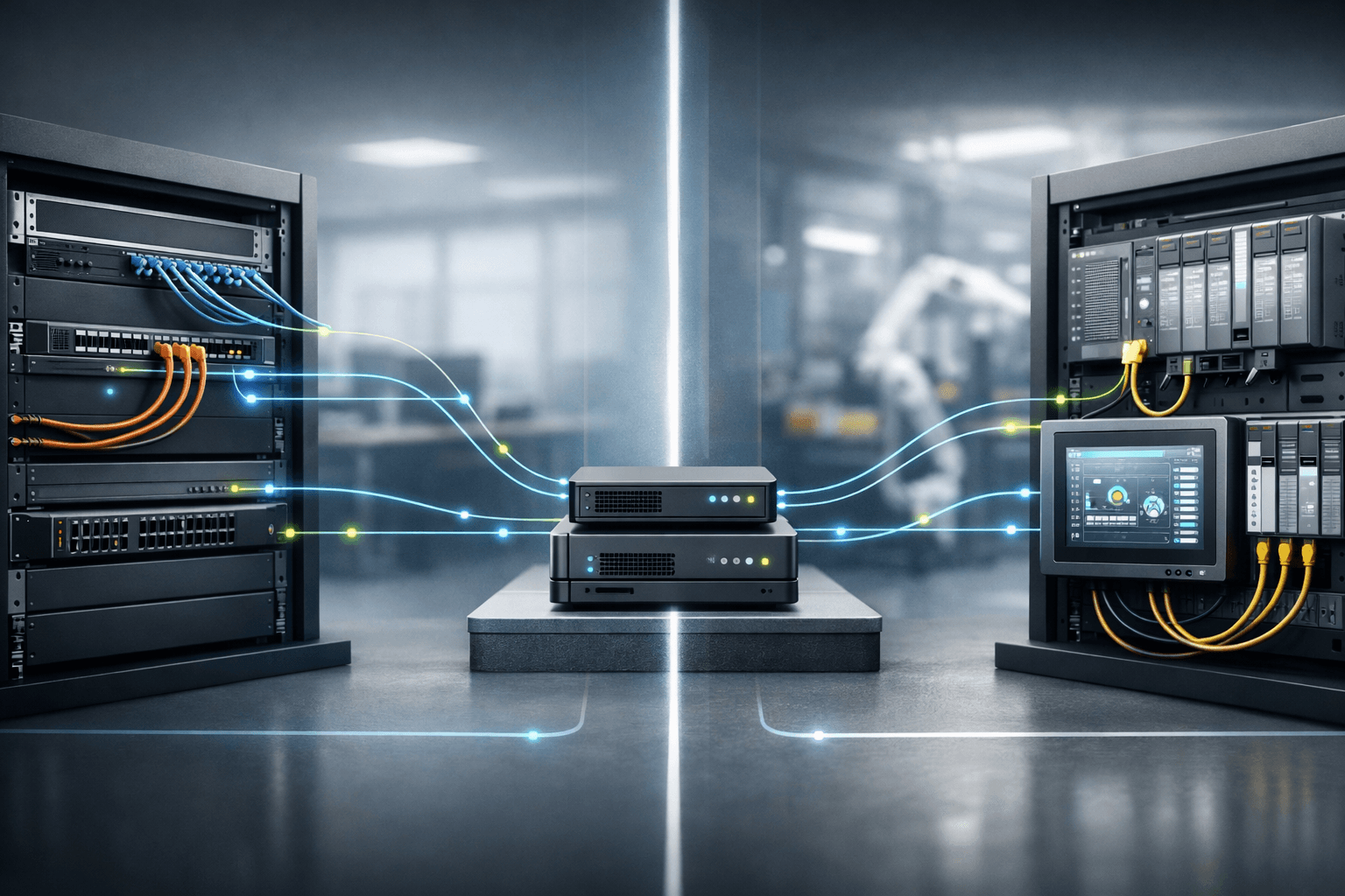 IT/IoT/OT-keten met gekoppelde infrastructuur